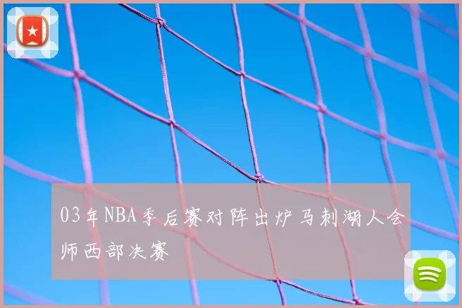 03年NBA季后赛对阵出炉马刺湖人会师西部决赛